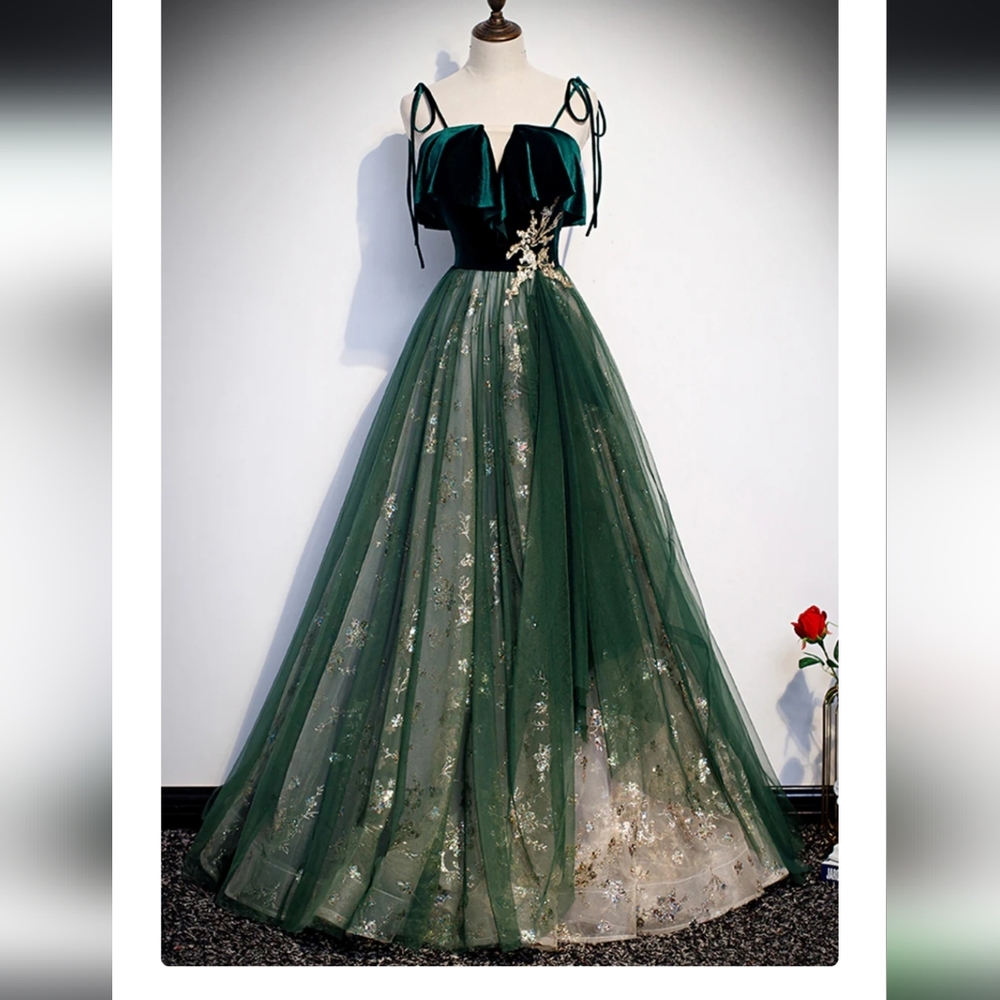Forest green corset dress